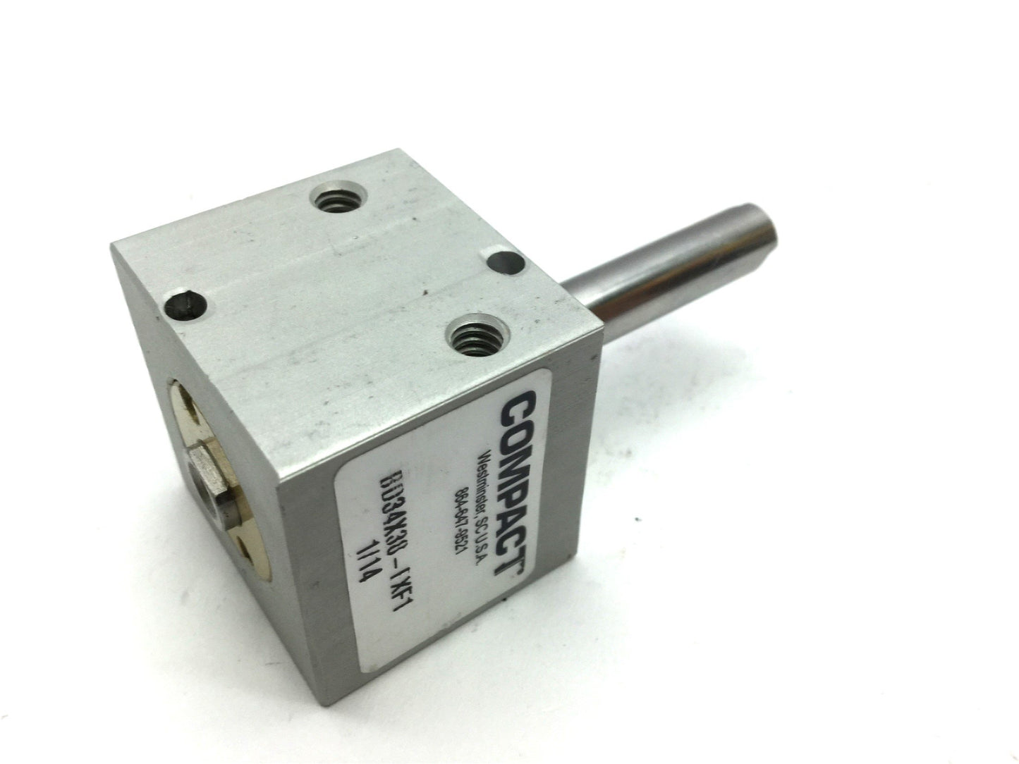 Used Compact BD34X38-EXF1 Pneumatic Double Rod Cylinder Travel 0.375" Bore 3/4"