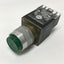 Used Allen Bradley 800MR-QAL24 Illuminated Lighted Pushbutton, Green, 24V w/800M-XA2