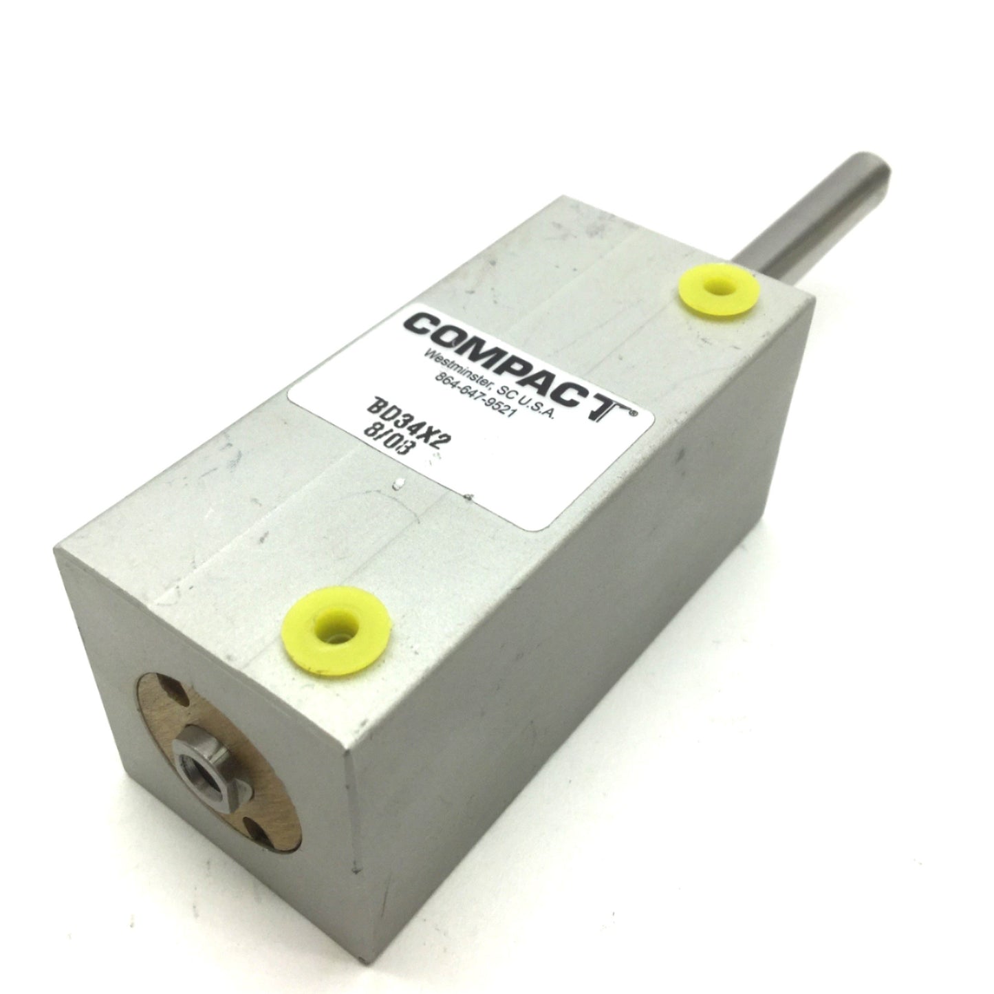 Used Compact BD34X2 Pneumatic Double Cylinder Bore 0.75" Stroke 2" 10-32 UNF