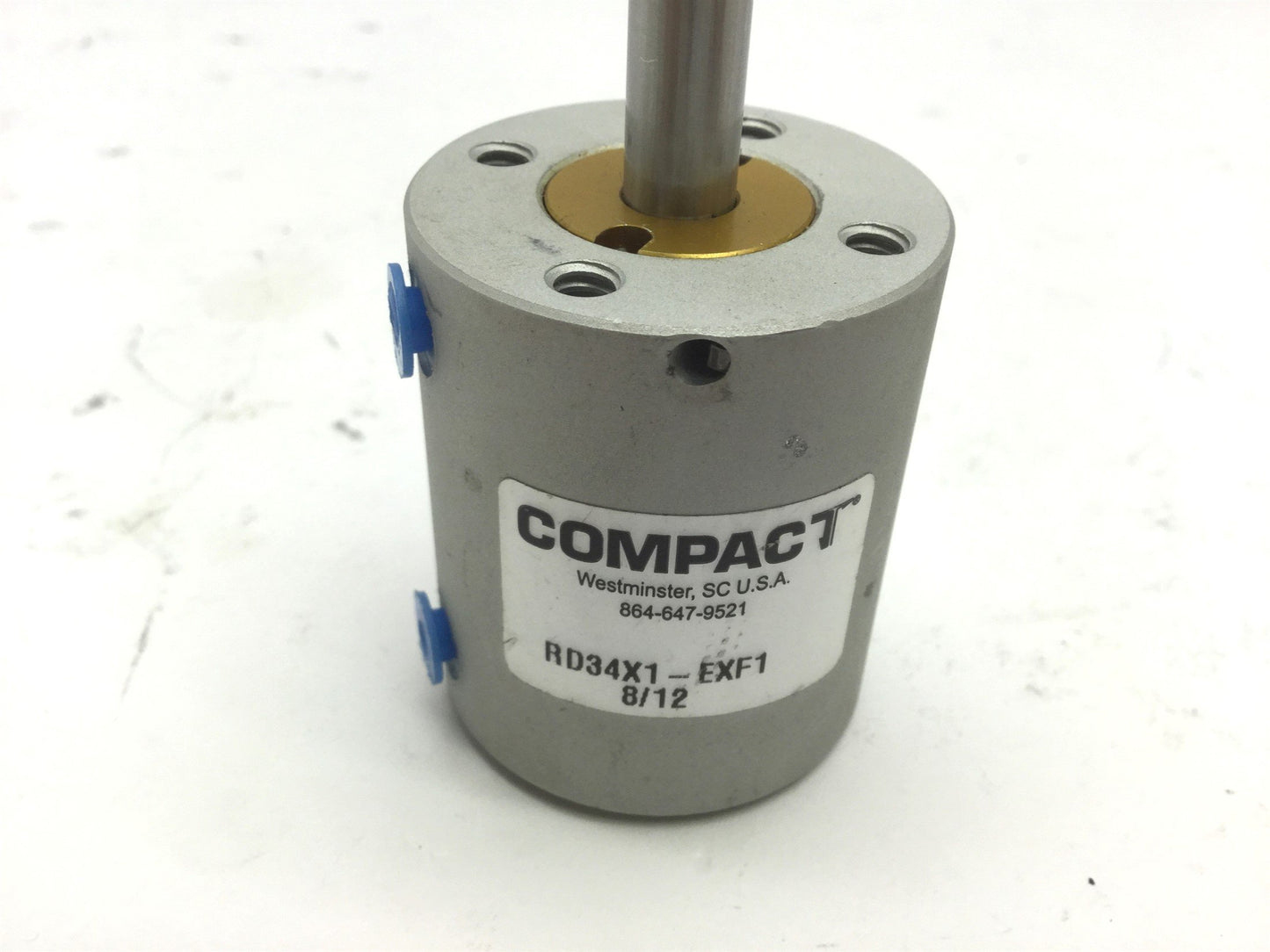 Used Compact RD34X1-EXF1 Round Pneumatic Double Cylinder, Bore 3/4", Stroke 1", 10-32