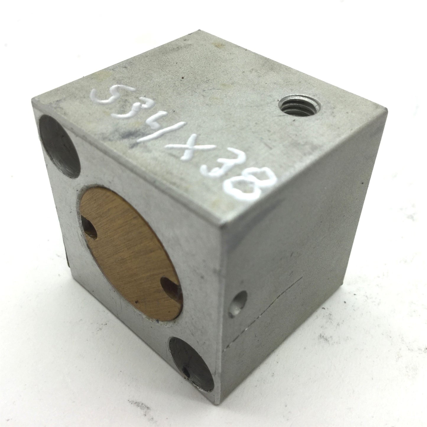 Used Compact S34X38 Pneumatic Cylinder, 10-32UNF, Bore 0.75", Travel 0.375" *Rebuilt*