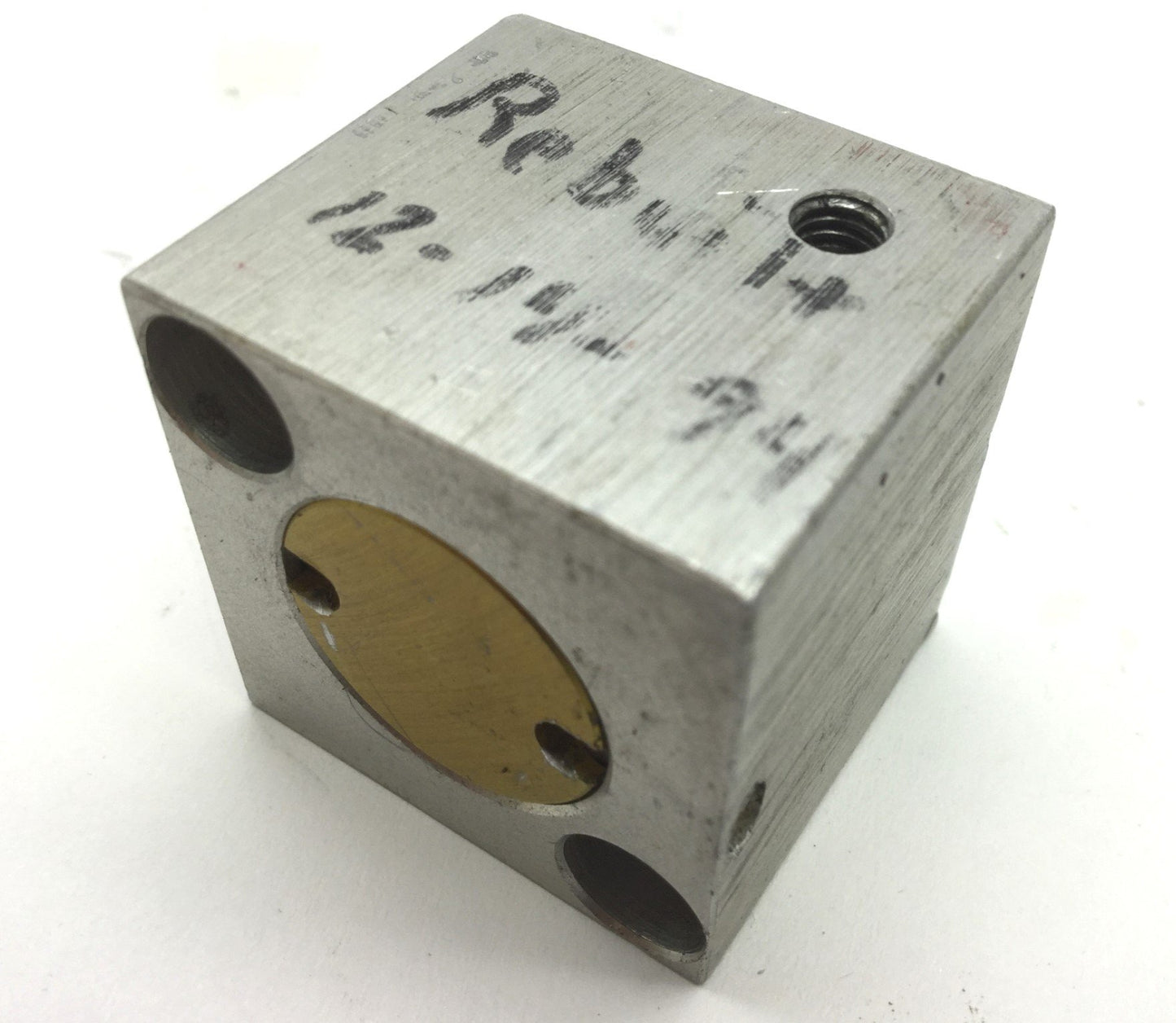 Used Compact S34X38 Pneumatic Cylinder, 10-32UNF, Bore 0.75", Travel 0.375" *Rebuilt*