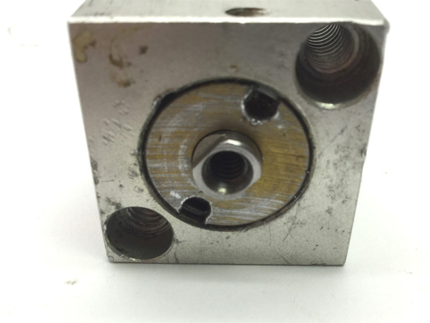 Used Compact S34X38 Pneumatic Cylinder, 10-32UNF, Bore 0.75", Travel 0.375" *Rebuilt*