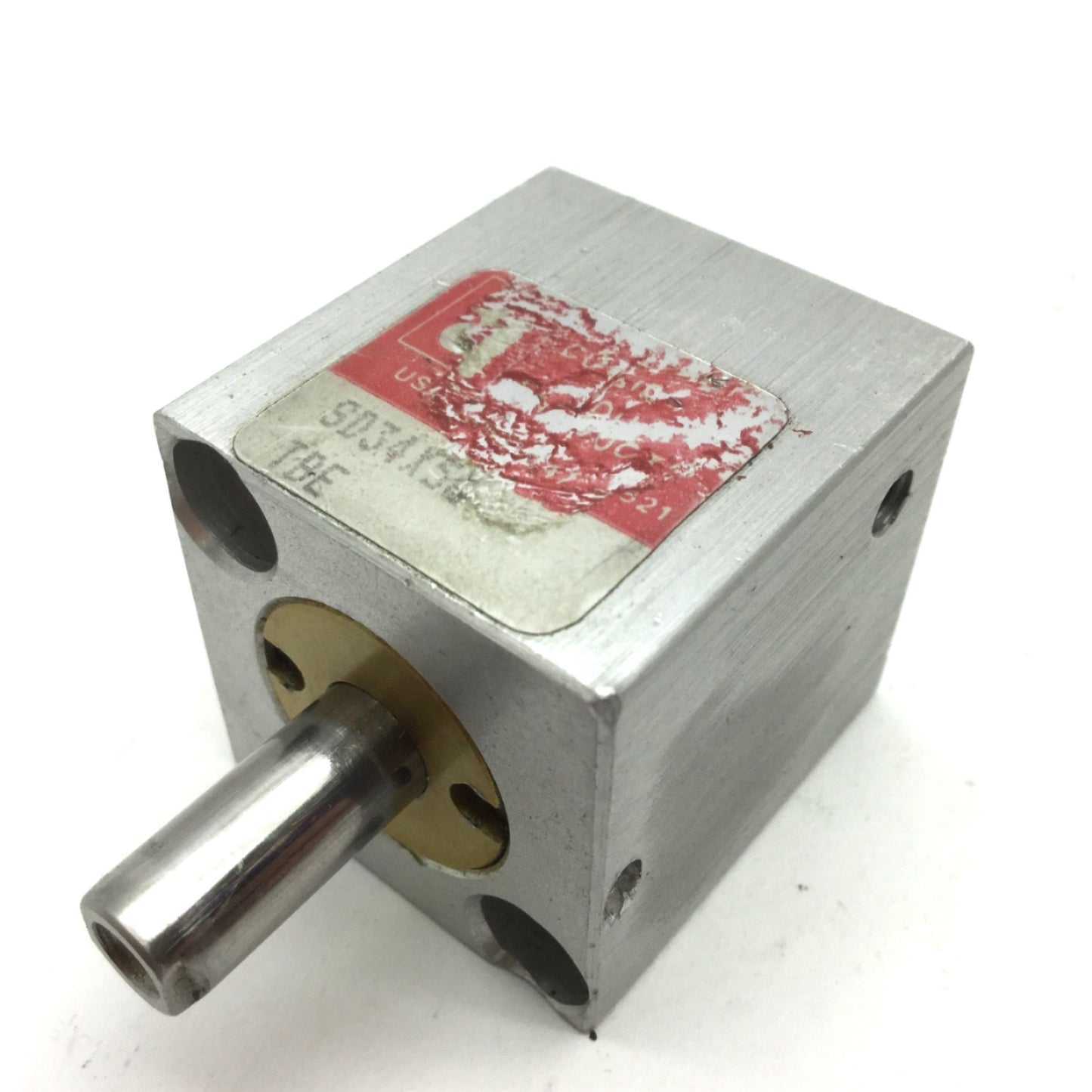 Used Compact SD34X58 Pneumatic Double End Cylinder, 10-32UNF Bore 0.75" Travel 0.625"