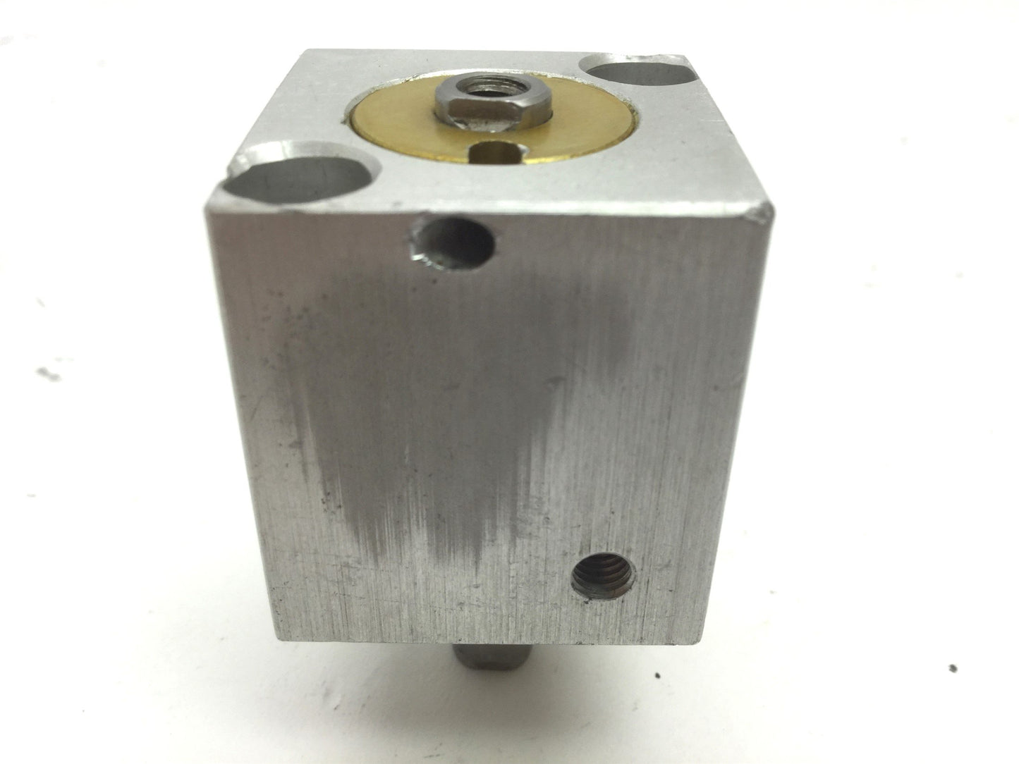 Used Compact SD34X58 Pneumatic Double End Cylinder, 10-32UNF Bore 0.75" Travel 0.625"