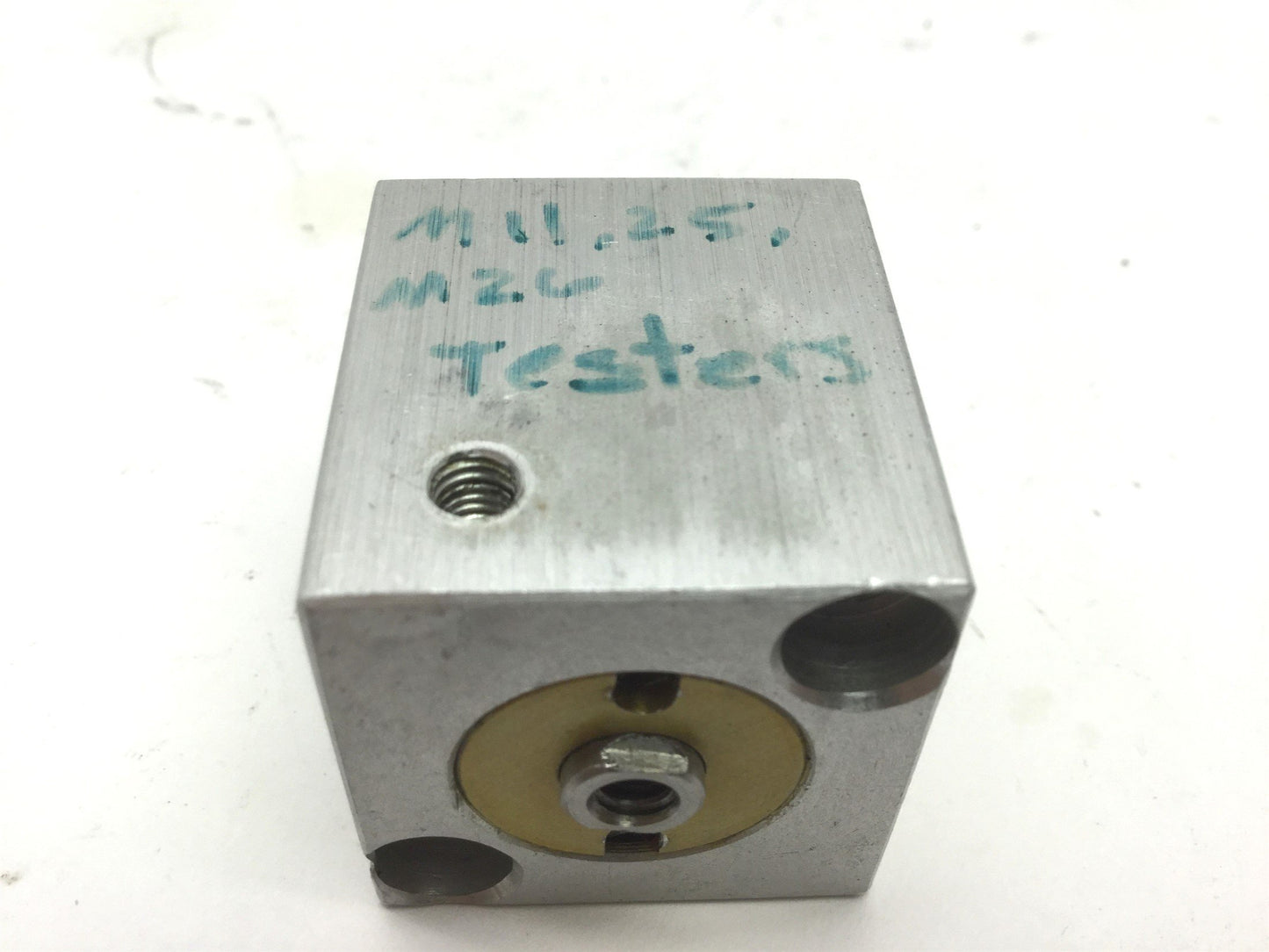 Used Compact SD34X58 Pneumatic Double End Cylinder, 10-32UNF Bore 0.75" Travel 0.625"