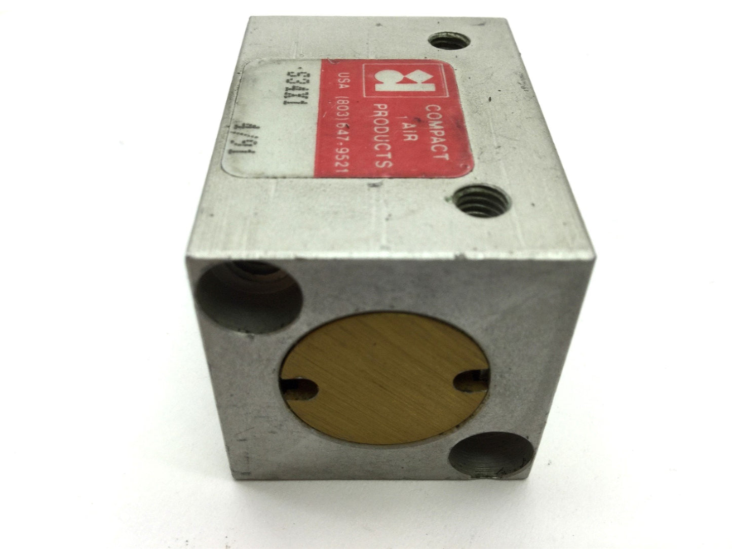 Used Compact S34X1 Pneumatic Cylinder, Ports: 10-32UNF, Bore: 0.75", Travel: 1"