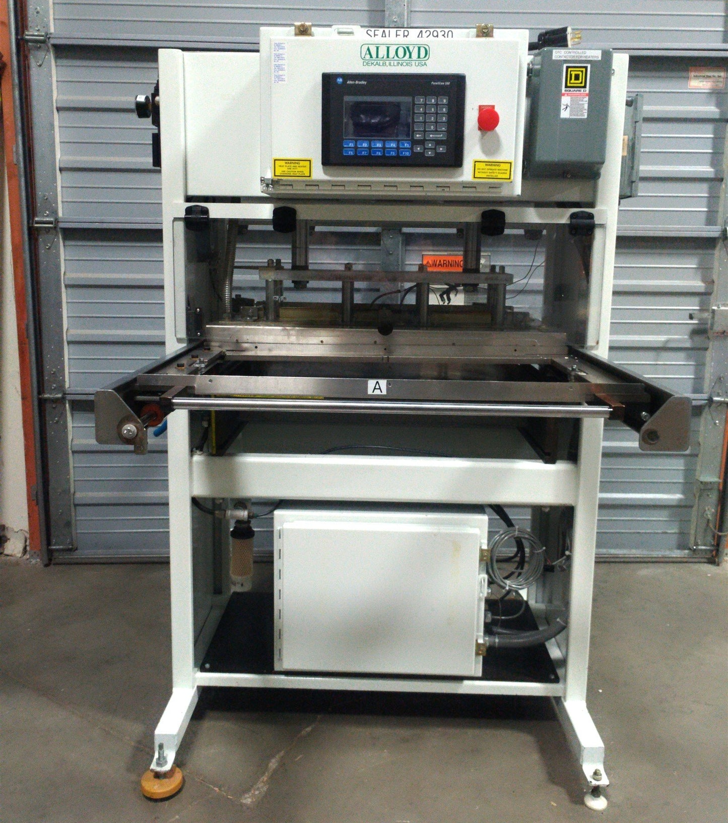 Used Alloyd 2SM1428 Medical Shuttle Tray Sealer 2-8" Tools 14 x 28" 2.5Ton ø3 208VAC