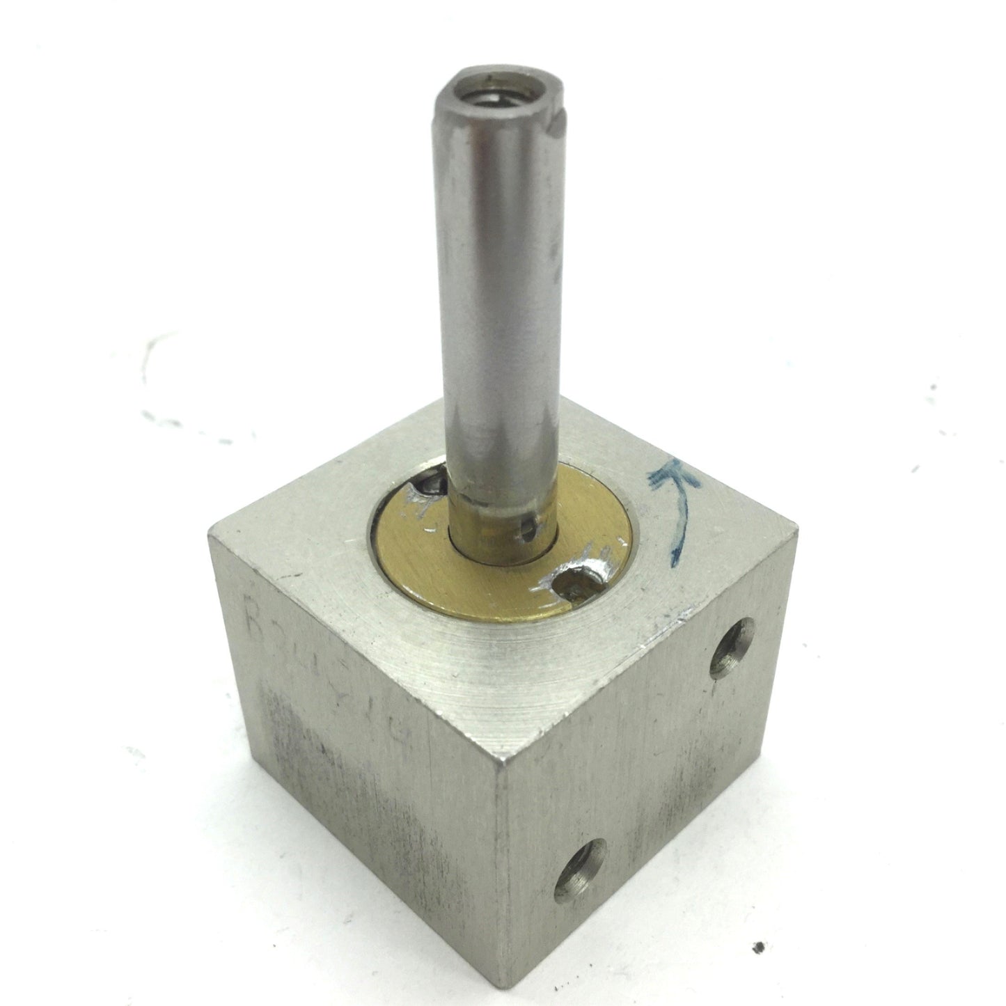 Used Compact S34X14-EX1 Pneumatic Double Rod Cylinder Bore 3/4" 10-32UNF Travel 1/4"