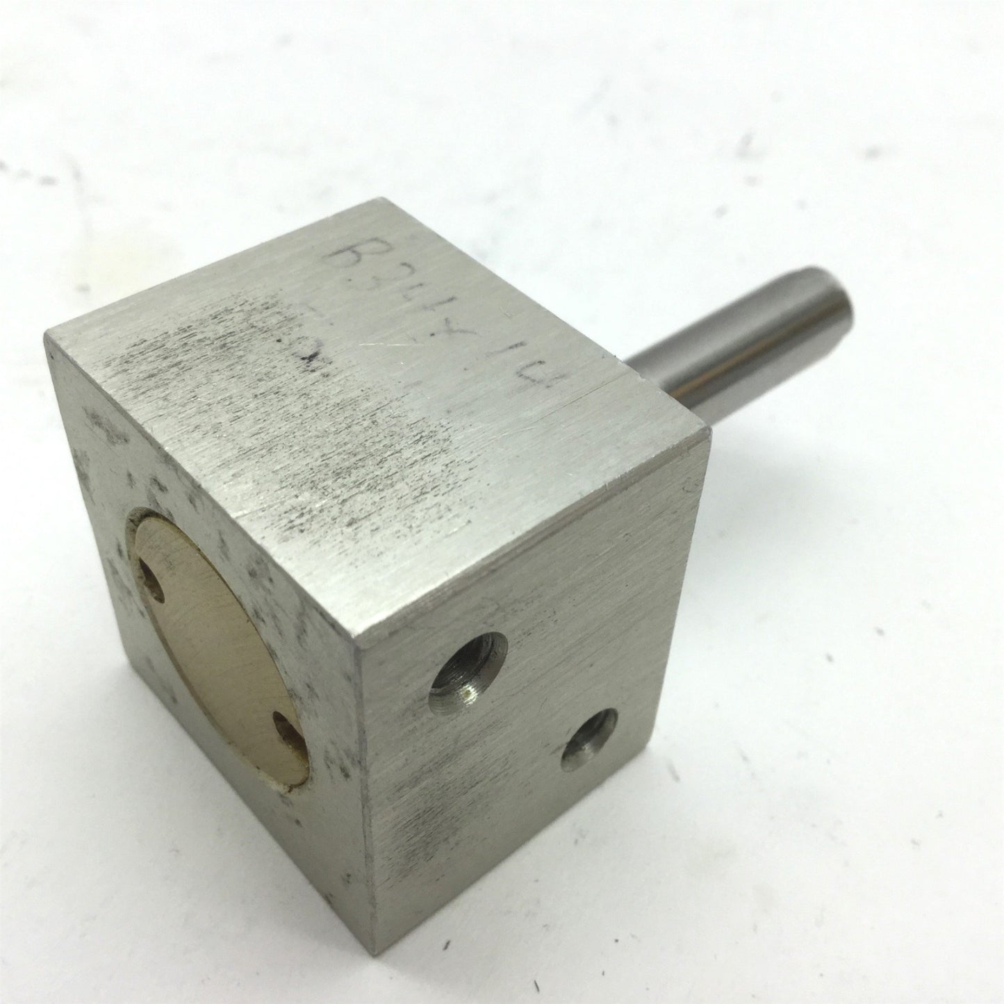Used Compact S34X14-EX1 Pneumatic Double Rod Cylinder Bore 3/4" 10-32UNF Travel 1/4"