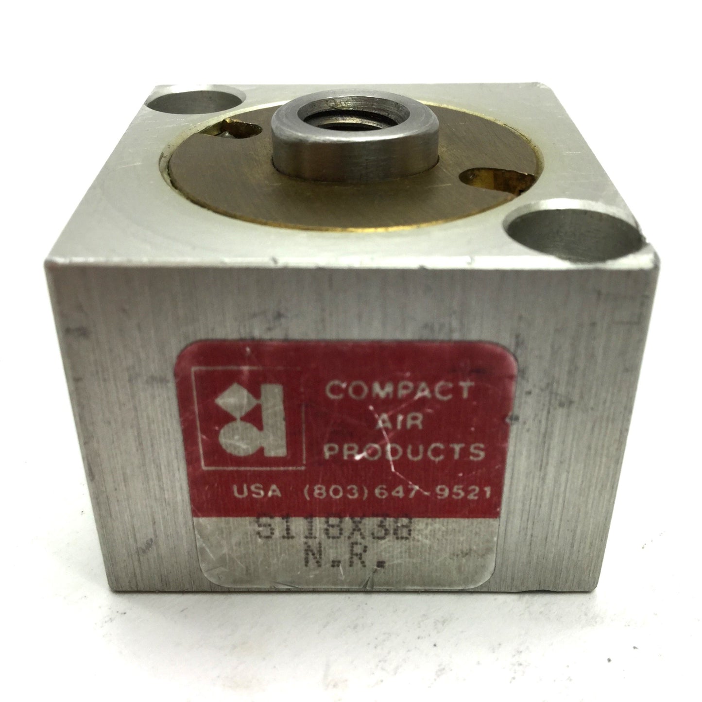 Used Compact S118X38 N.R. Non Rotating Cylinder 1/8" NPT, Travel: 0.375" Bore: 1-1/8"