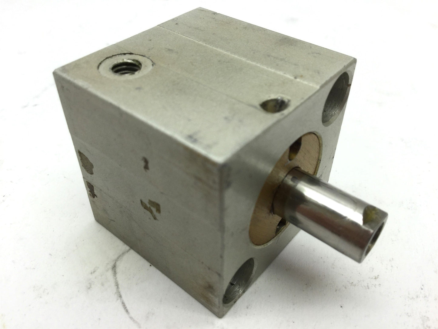Used Compact S34X12 Pneumatic Cylinder, Ports: 10-32UNF, Bore: 0.75", Travel: 0.5"