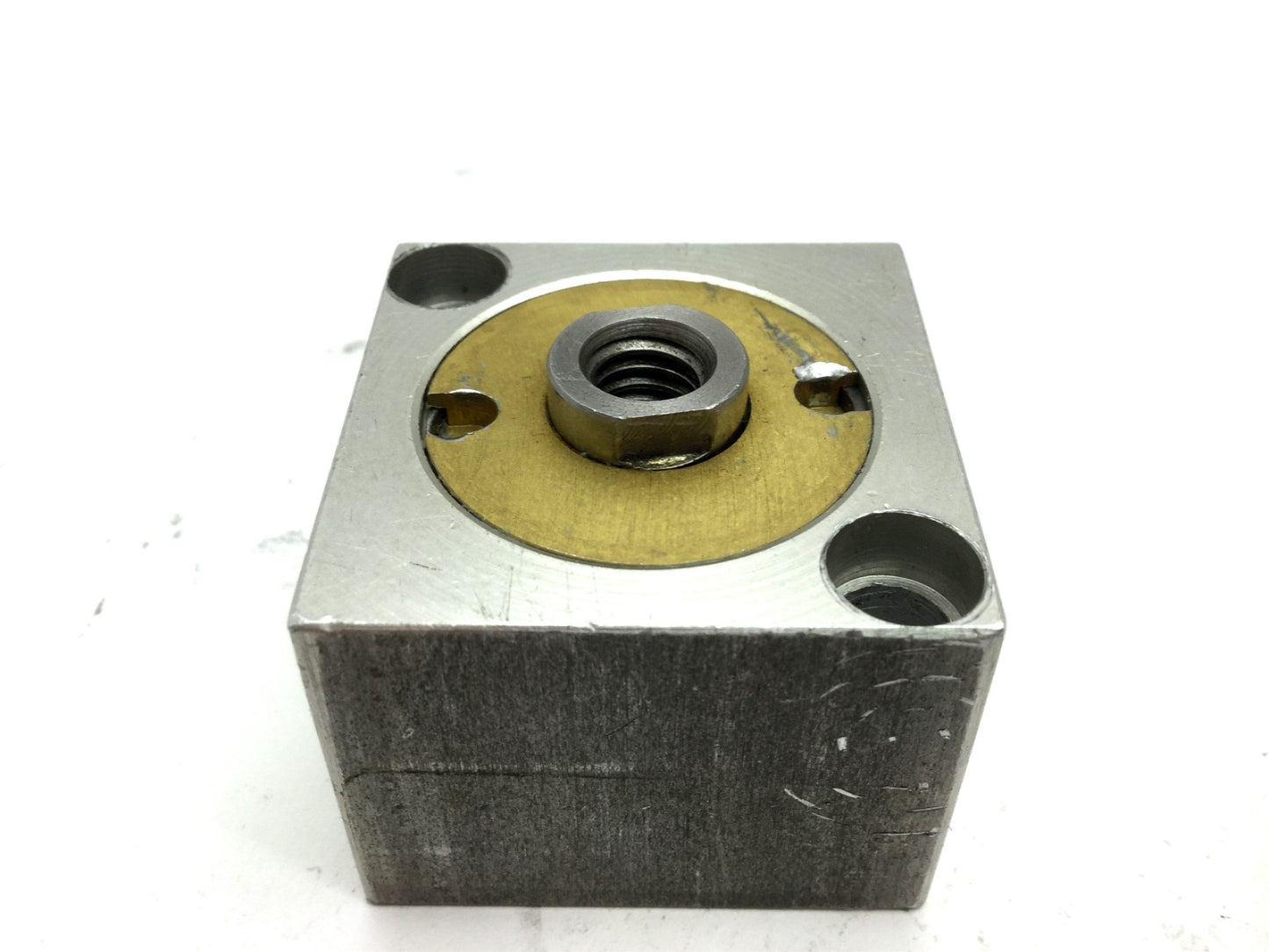 Used Compact S118X38 Pneumatic Cylinder, 1/8 NPT 10-32UNF, Travel: 3/8", Bore 1-1/8"