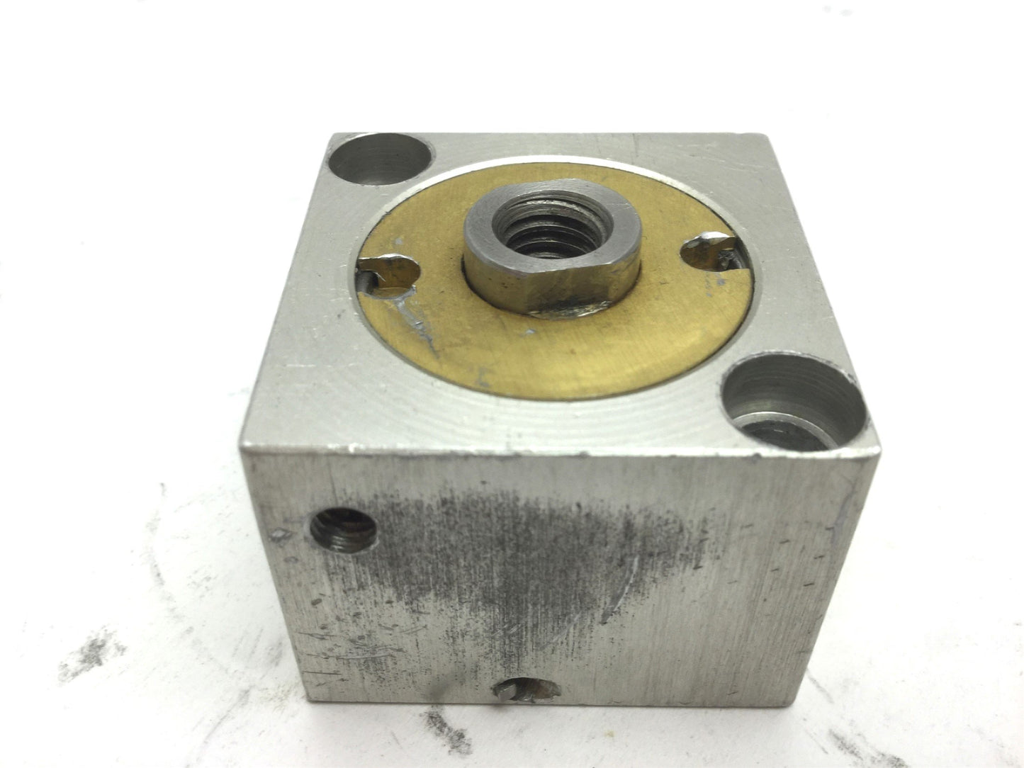 Used Compact S118X38 Pneumatic Cylinder, 1/8 NPT 10-32UNF, Travel: 3/8", Bore 1-1/8"