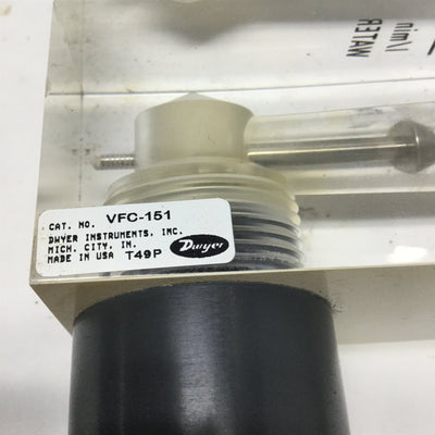 Used Dwyer VFC-151 Visi-Float Water Flowmeter 2-20L/min LPM H2O, 1" NPT Ports