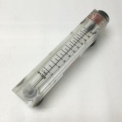 Used Dwyer VFC-151 Visi-Float Water Flowmeter 2-20L/min LPM H2O, 1" NPT Ports