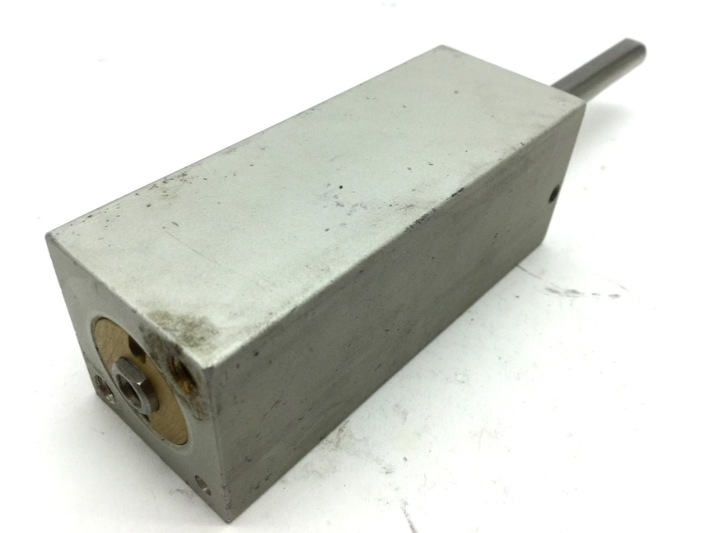 Used Compact SD34X212 Pneumatic Double End Cylinder 10-32UNF, Travel: 2.5", Bore 3/4"