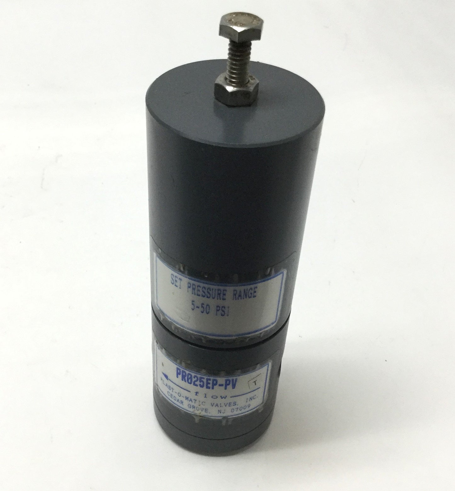 Used Plast-O-Matic PR025EP-PV Pressure Regulator Valve, PVC, 1/4" NPT, 5-50 PSI