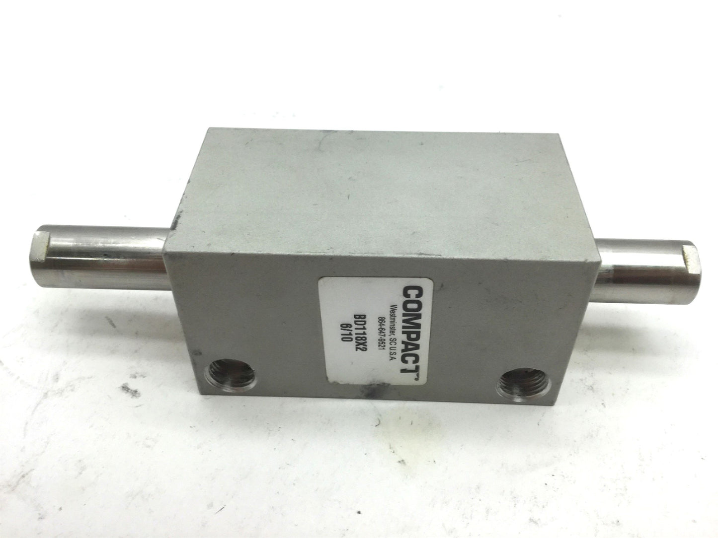 Used Compact BD118X2 Pneumatic Cylinder Bore 1.125", Stroke 2", Ports 1/8" NPT