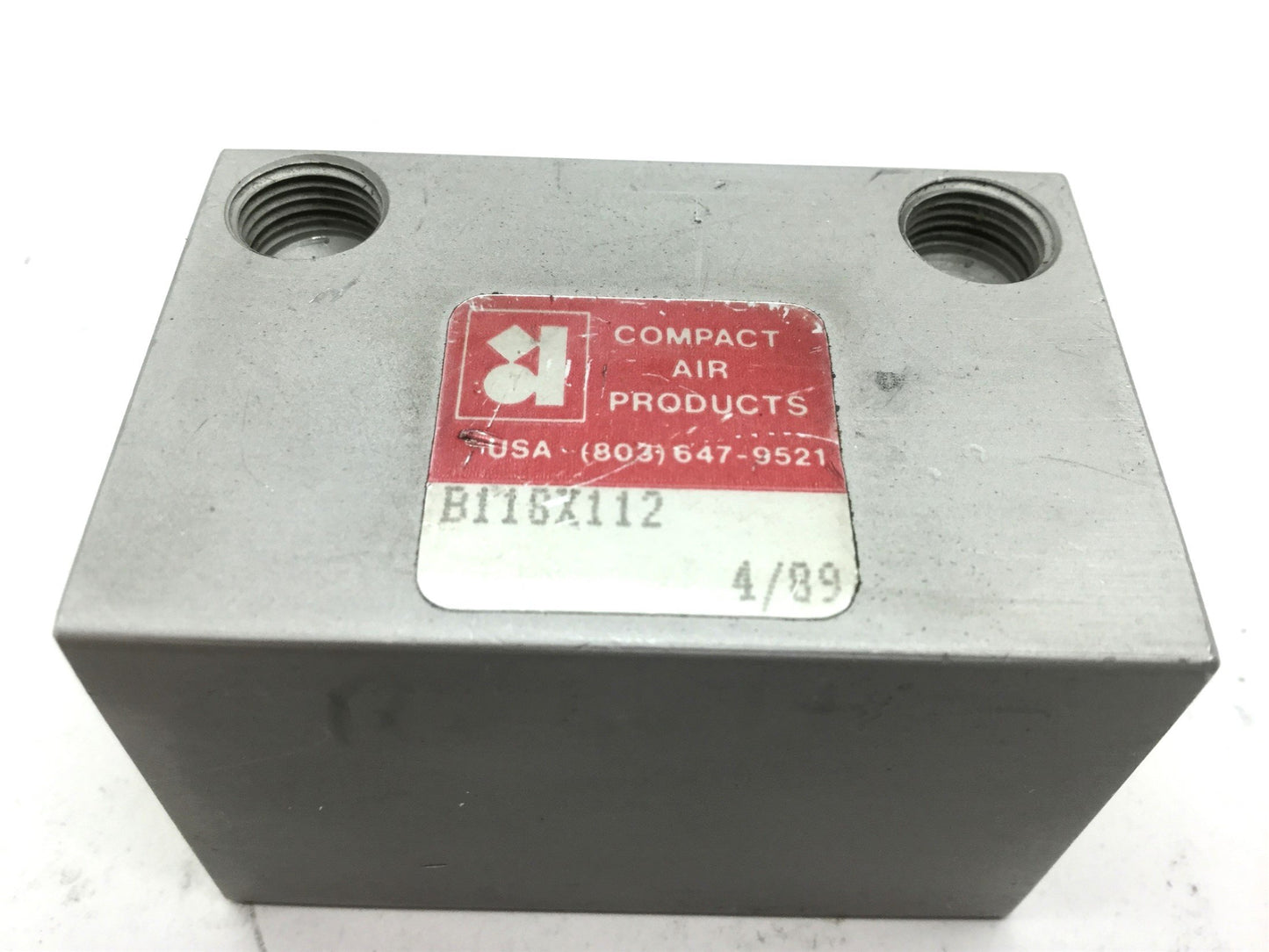 Used Compact B118X112 Pneumatic Cylinder Travel 1.5" 1/8" NPT Bore 1-1/8"