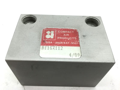 Used Compact B118X112 Pneumatic Cylinder Travel 1.5" 1/8" NPT Bore 1-1/8"