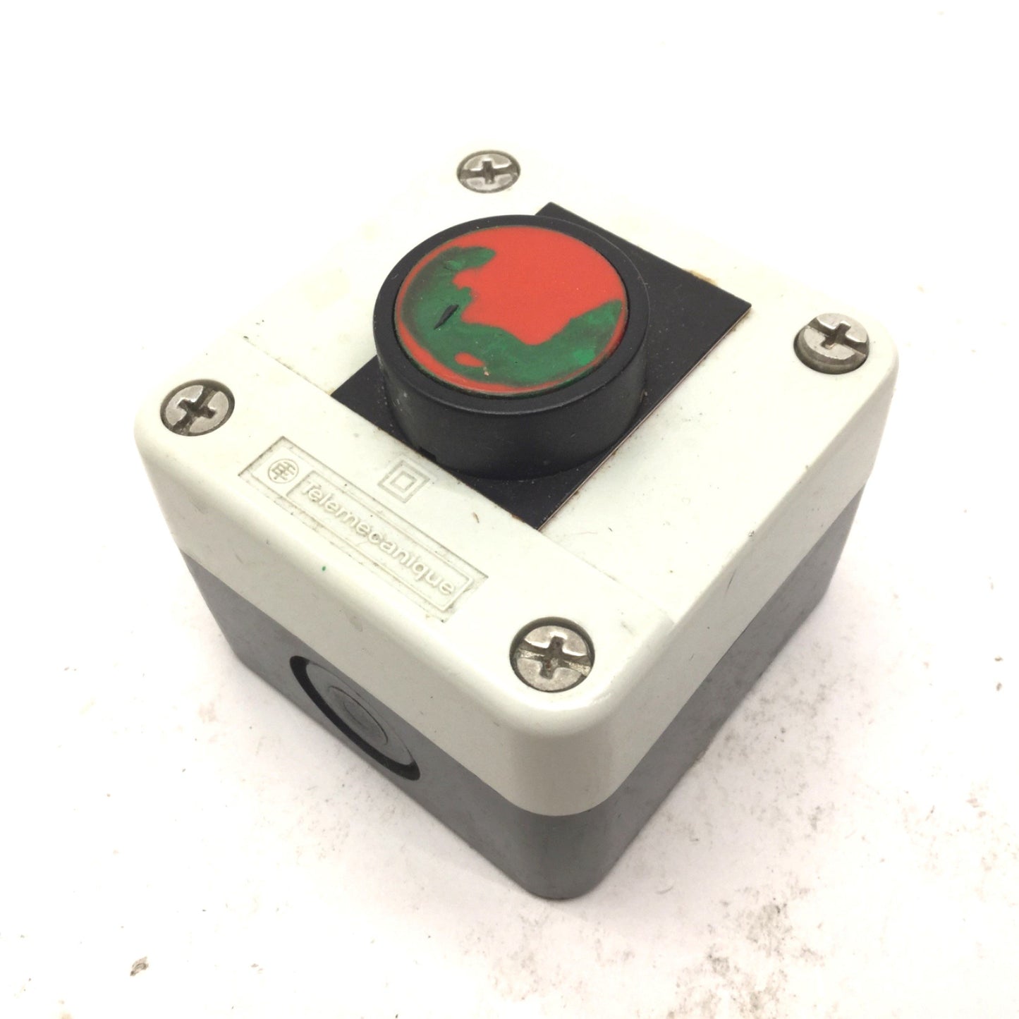 Used Telemecanique Pushbutton Push Switch With XEN-L1111 Contact Block, 2-5/8x2-5/8"