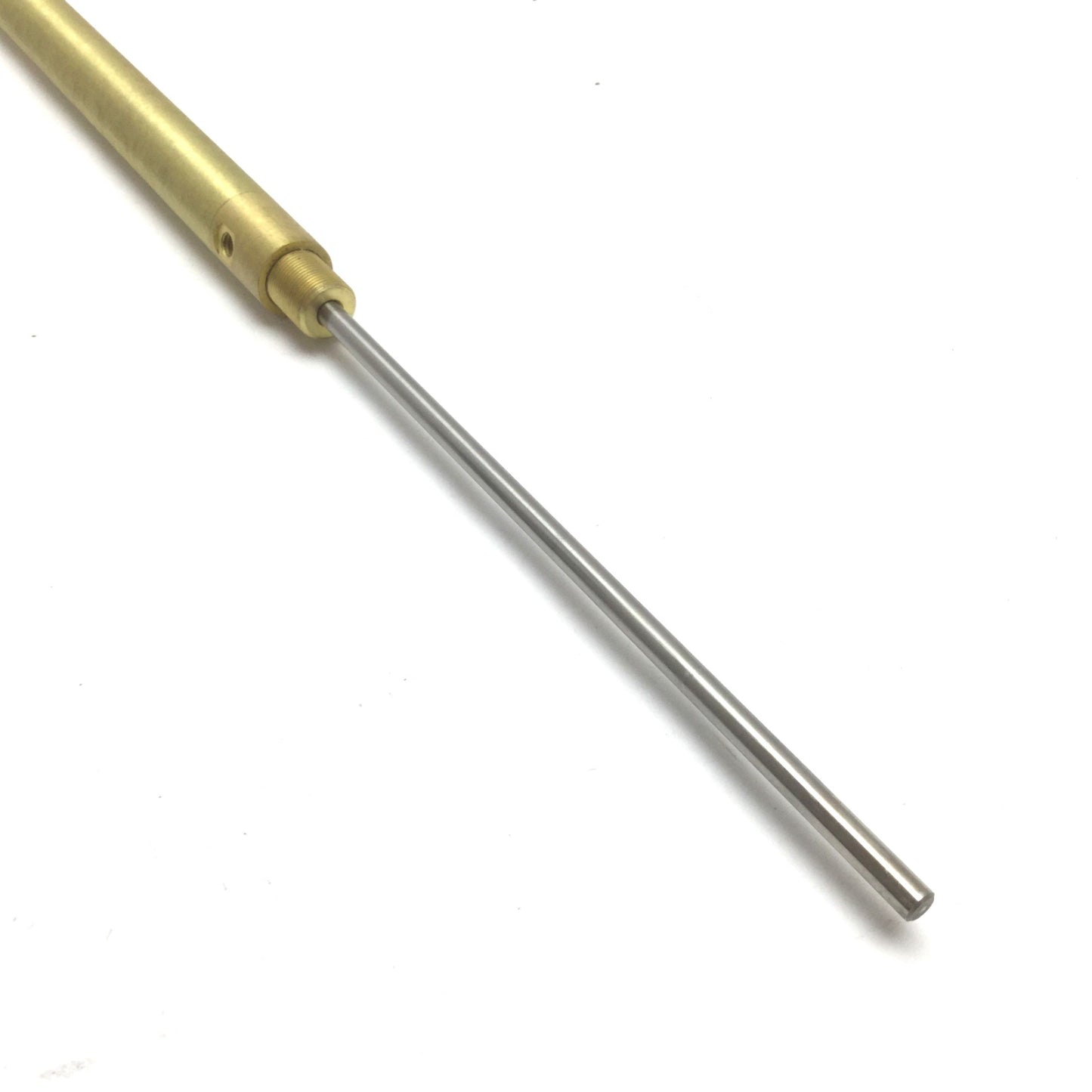 Used Clippard 9SD-5T Brass Cylinder, Bore: 9/16", Stroke: 5", Ports: 10-32, 125psi