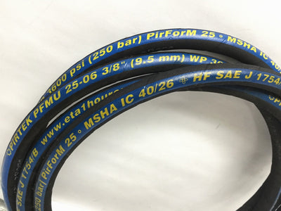 New – Open box Pirtek PFMU25-06 3/8" Braided Rubber Hydraulic Hose 3600psi, 12ft Long, G3/8