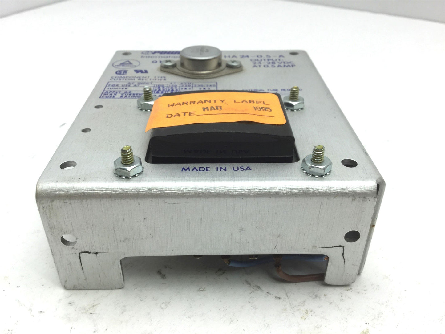 Used Power One HA24-0.5-A Power Supply, In: 100/120/220/230-240VAC Out: 24-28VDC 0.5A