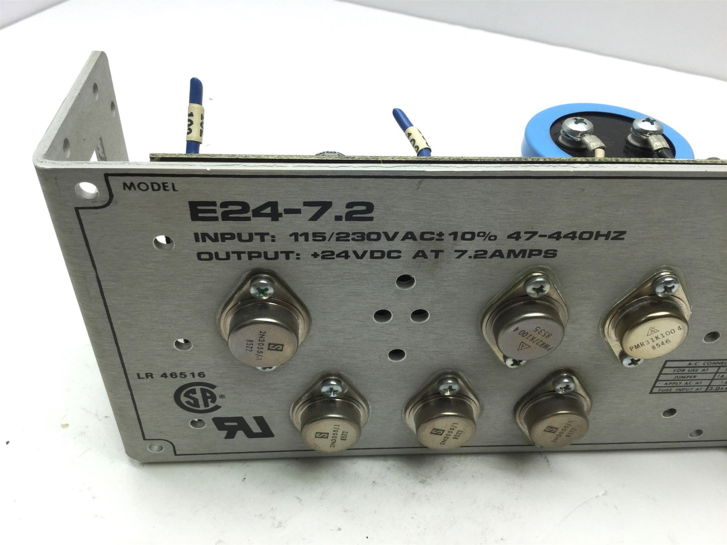 Used Condor E24-7.2 Power Supply In: 115/230VAC 47-440Hz Out: 24VDC 7.2A