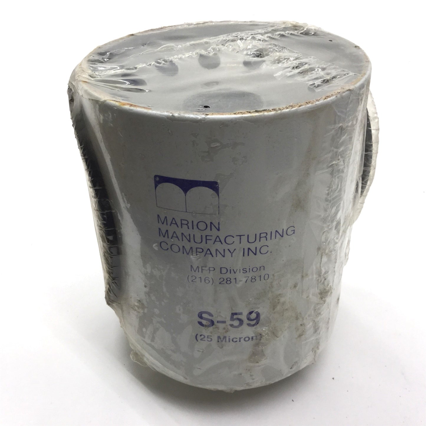 New – Open box Marion Manufacturing S-59 Spin On Filter, 25 Micron, With Gasket