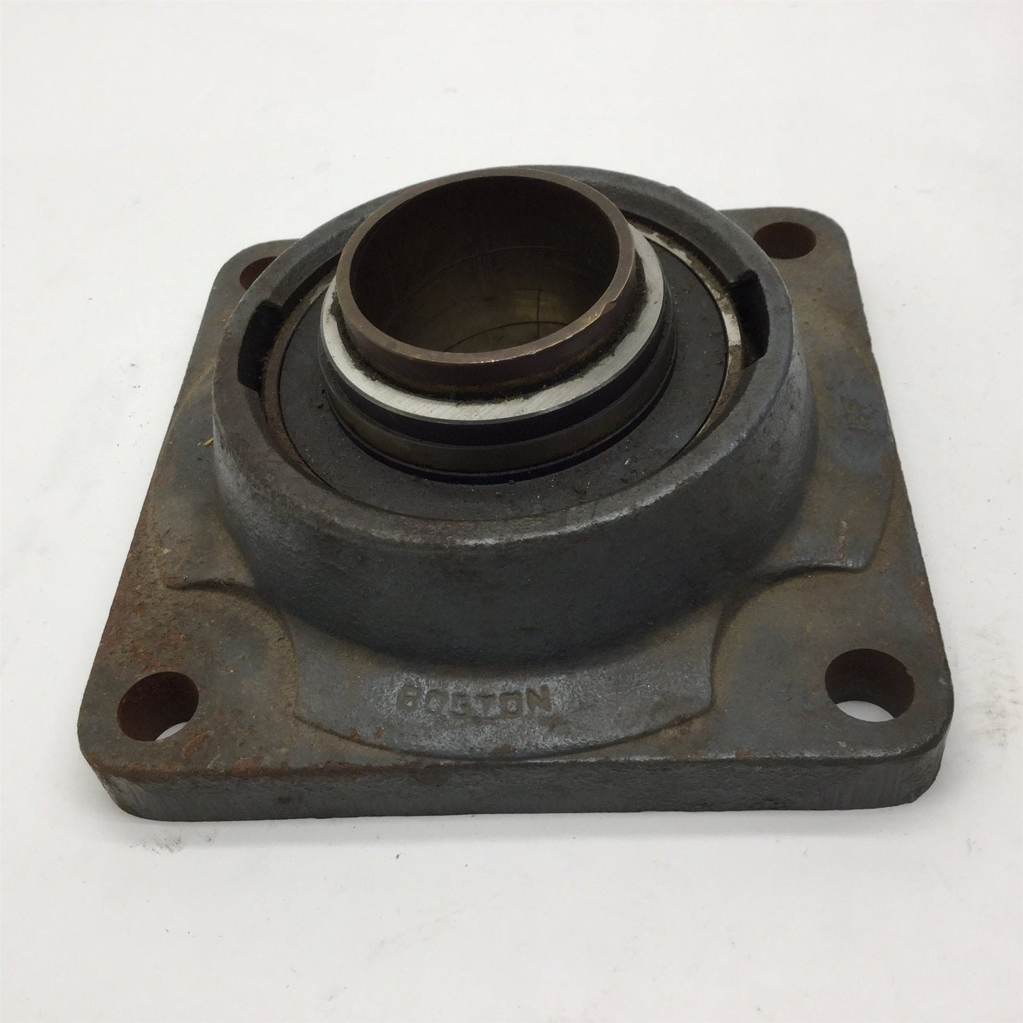 Used Boston 12F Flange Ball Bearing, ID Size: 2-1/4", Size: 7" x 7" Four Bolt Pattern