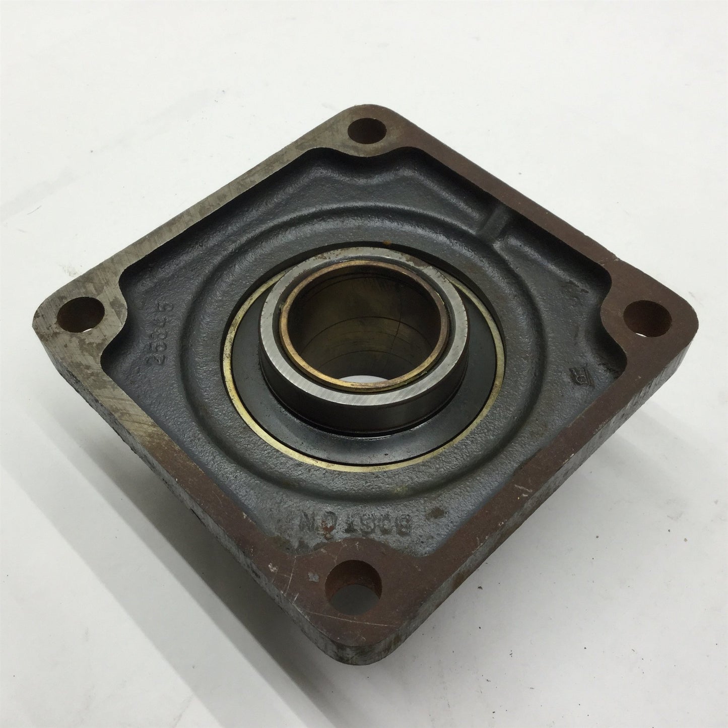 Used Boston 12F Flange Ball Bearing, ID Size: 2-1/4", Size: 7" x 7" Four Bolt Pattern