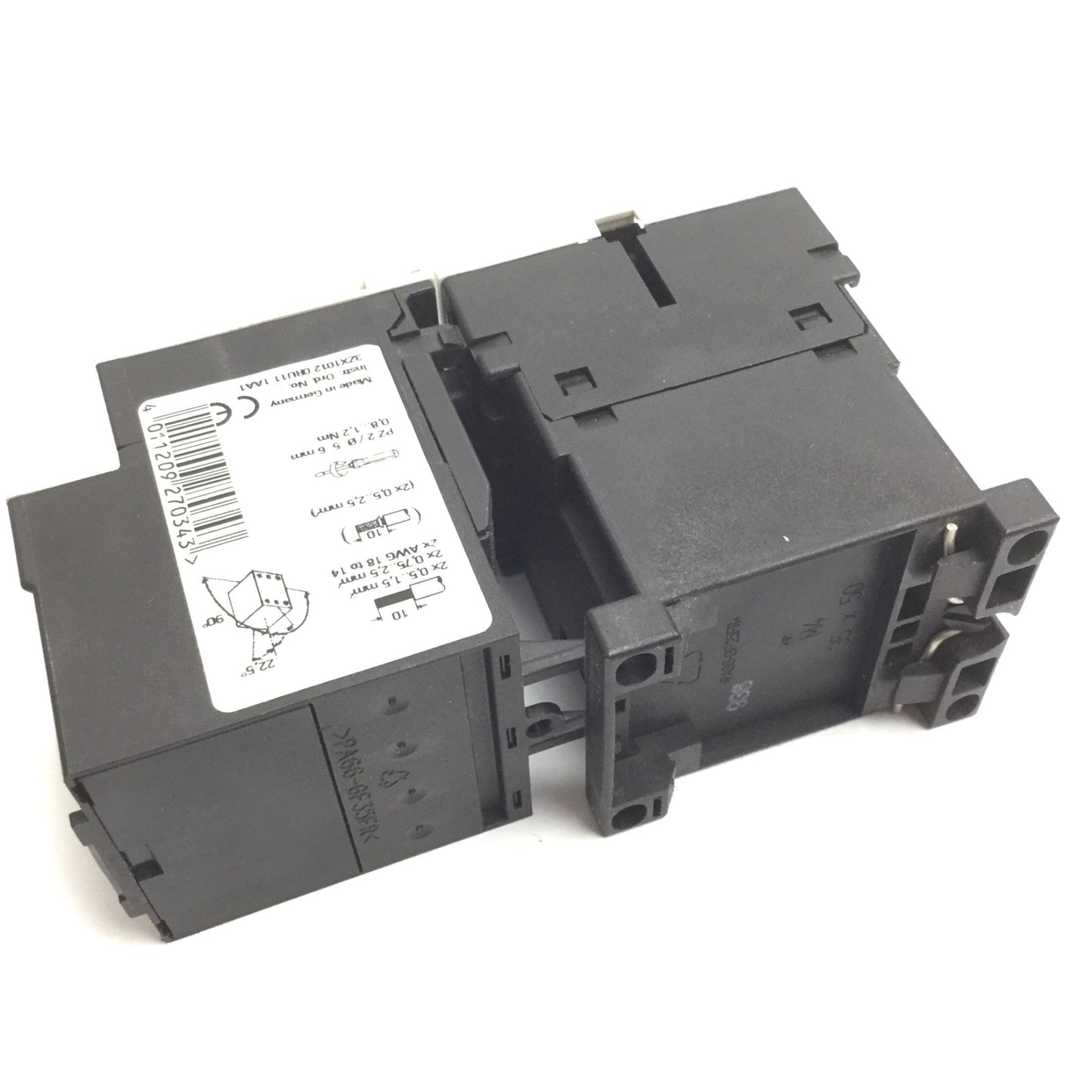 Used Siemens 3RT1015-1AM21 Contactor With 3RU1116-ABB0 Overload Relay, 3-Pole