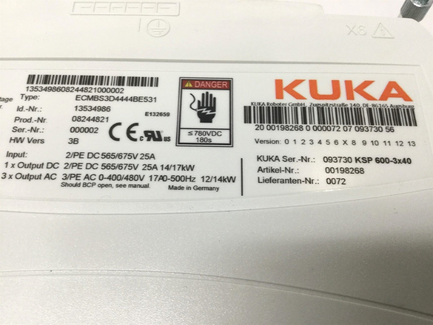 New – Open box KUKA 198-268 Robot Controller KSP 600-3x40 Servo Pack Drive KRC4 3-Axis, 3x40A