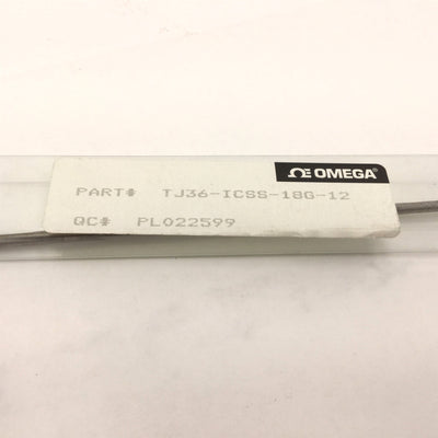 New – Open box New In Box Omega TJ36-ICSS-18G-12 Thermocouple, Length: 12", 18 Gauge