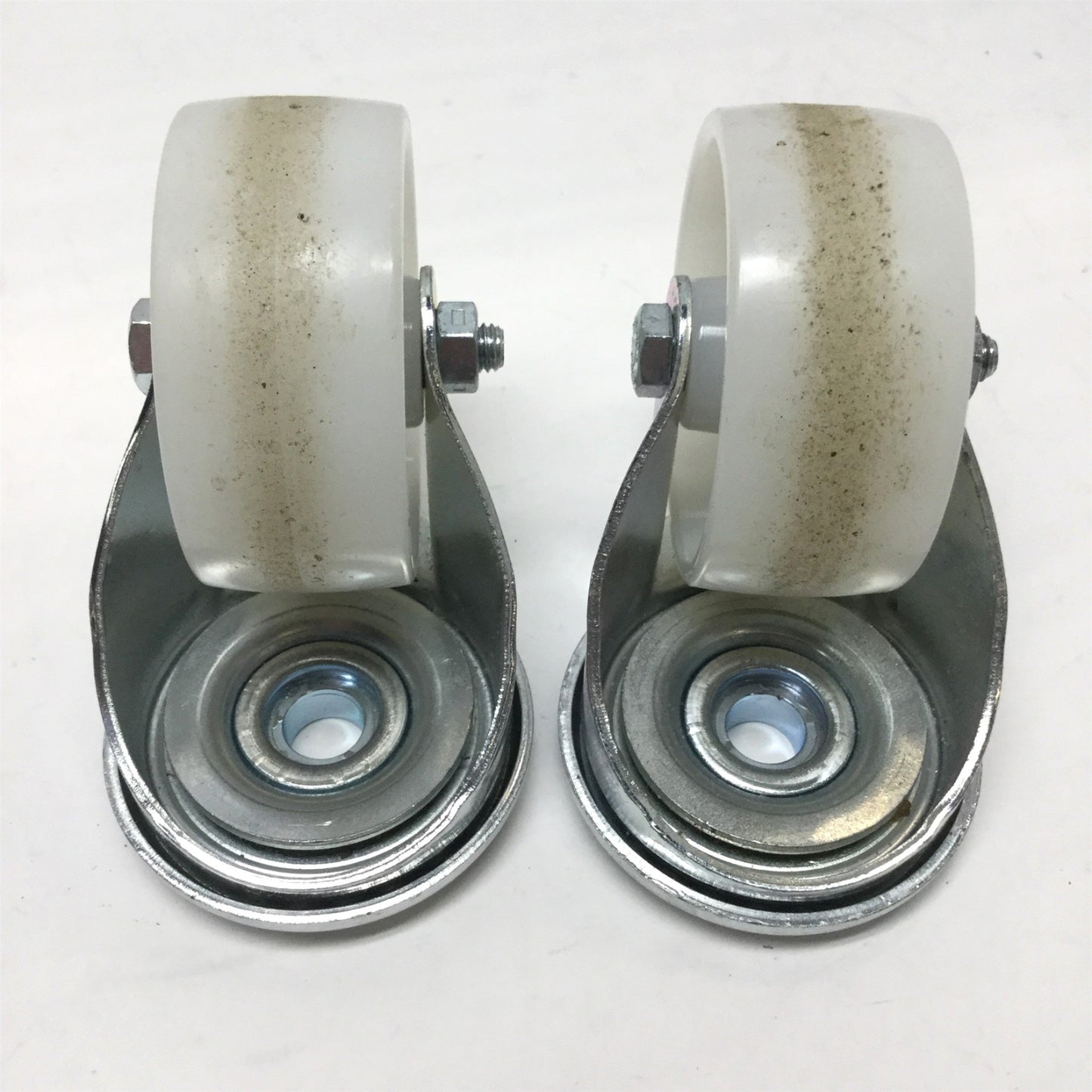 Used Lot of 2 Blickle LER-PO 75G Swivel Casters 3" Nylon Wheel, Bolt Hole Mount