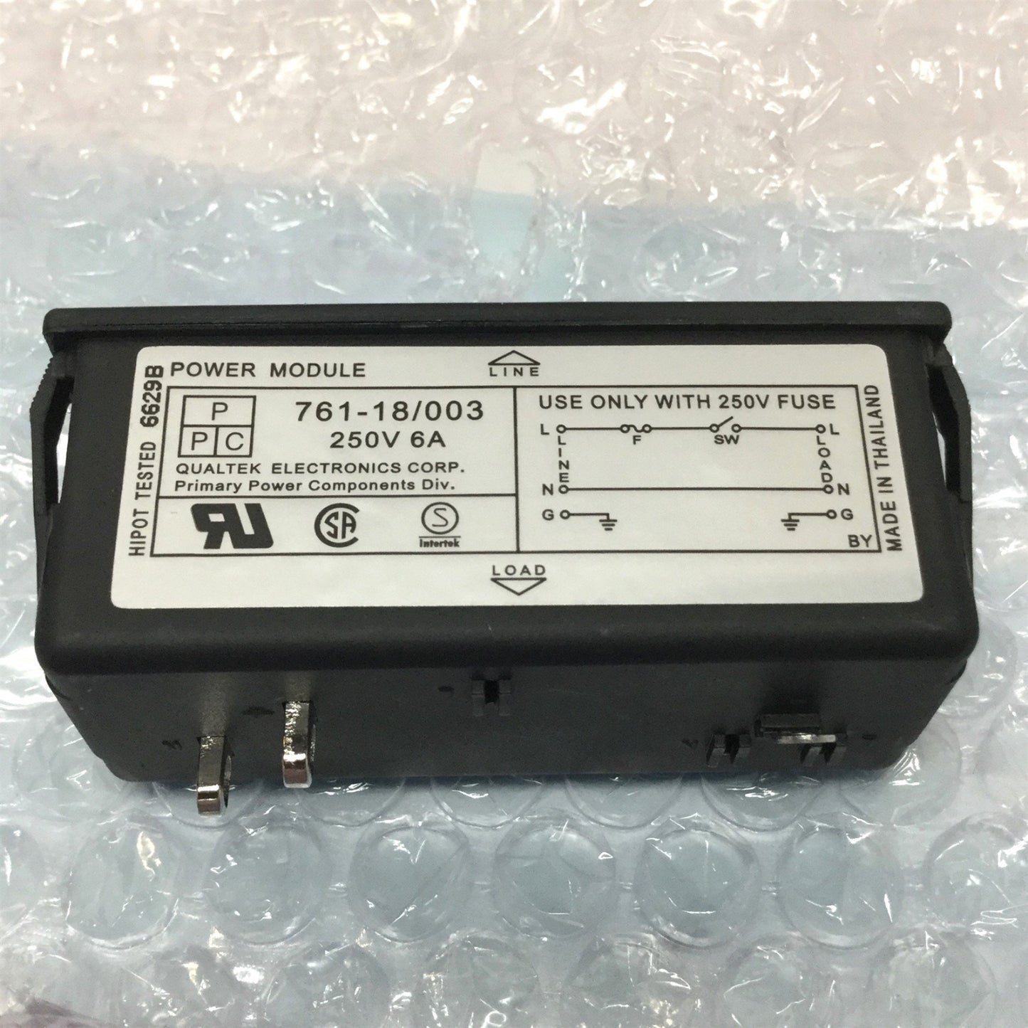 New – Open box Lot of 5 Qualtek 761-18/003 Fused Switch Power Entry Connector Outlet 250V/6A