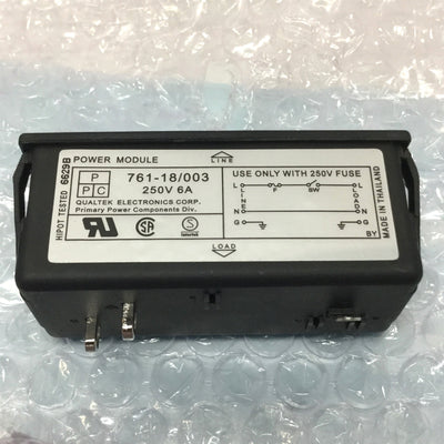 New – Open box Lot of 5 Qualtek 761-18/003 Fused Switch Power Entry Connector Outlet 250V/6A