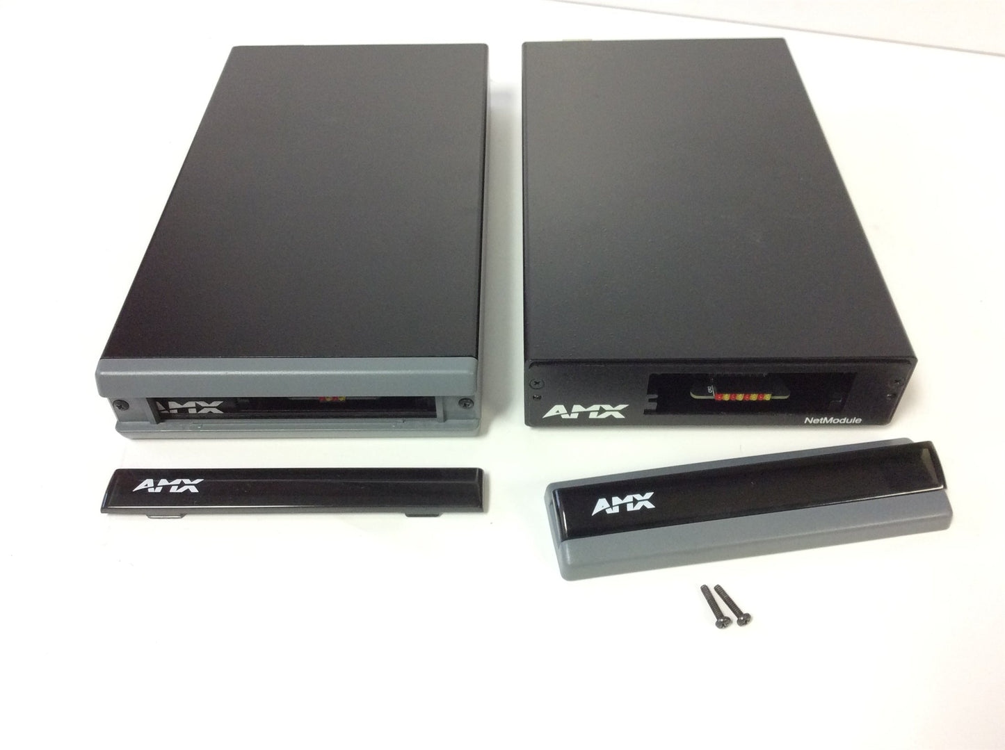 Used Lot of 2 AMX NXS-NMS NetModule Shell Enclosure w/ Control Cards FG2022, SAA2023