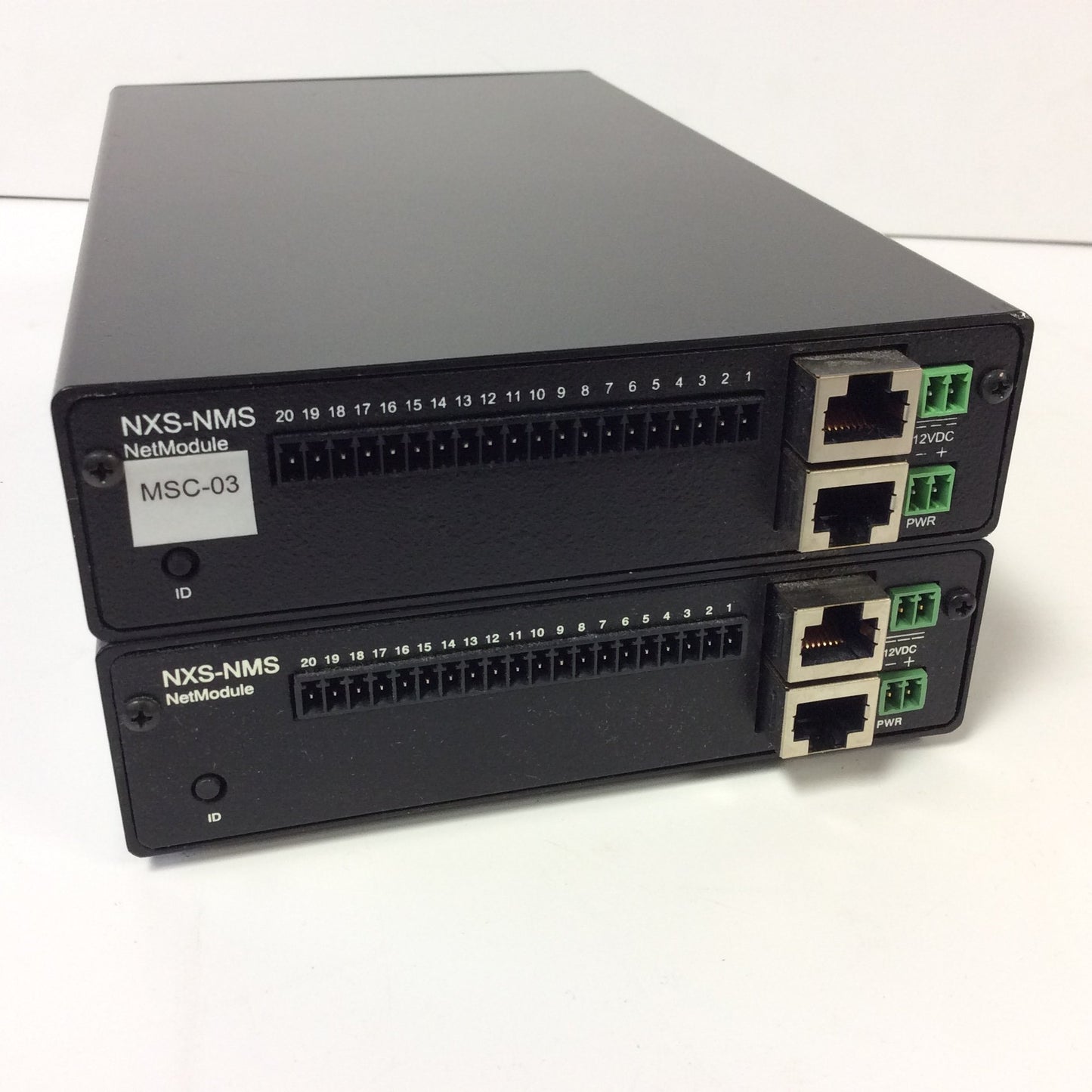 Used Lot of 2 AMX NXS-NMS NetModule Shell Enclosure w/ Control Cards FG2022, SAA2023