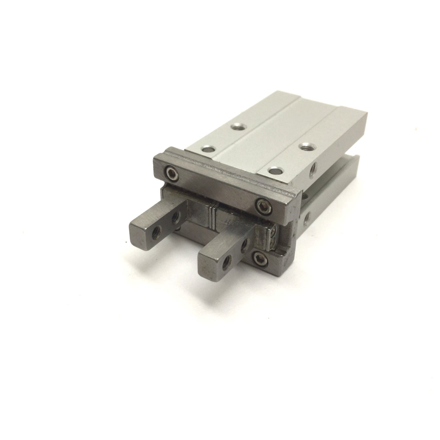 Used SMC MHZ2-10DN Pneumatic Parallel Gripper, Bore: 10mm, Stroke: 4mm, 0.2-0.7MPa
