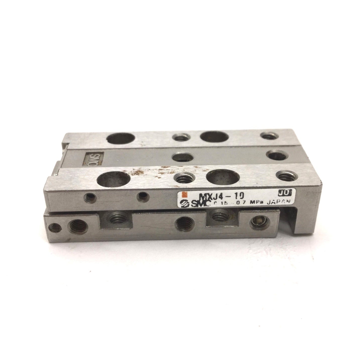 Used SMC MXJ4-10 Precision Pneumatic Slide Table, Bore: 4.5mm, Stroke: 10mm