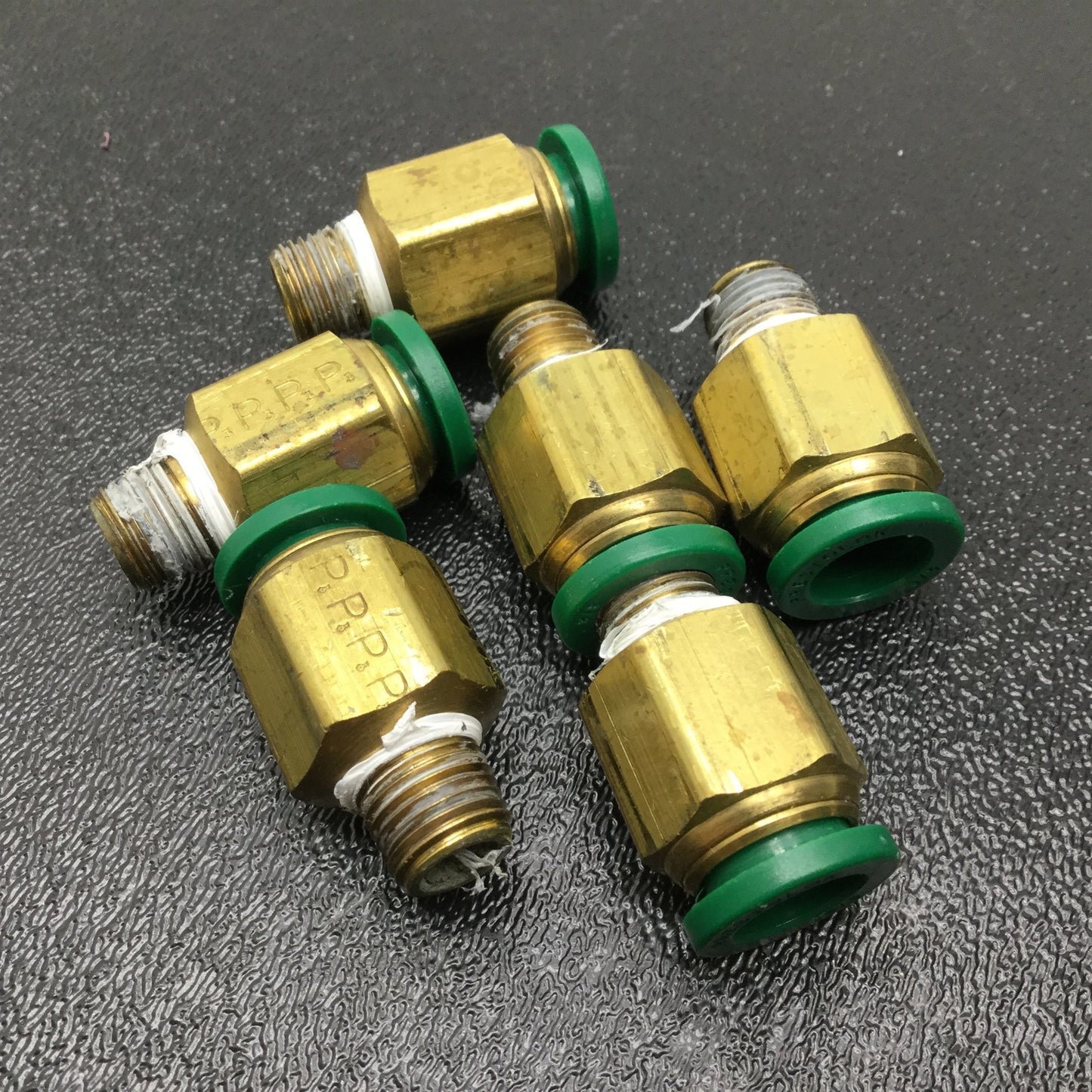 Used Lot of 6 Parker 3/8" Prestolok, 3/8" Female to 1/8" NPT Male