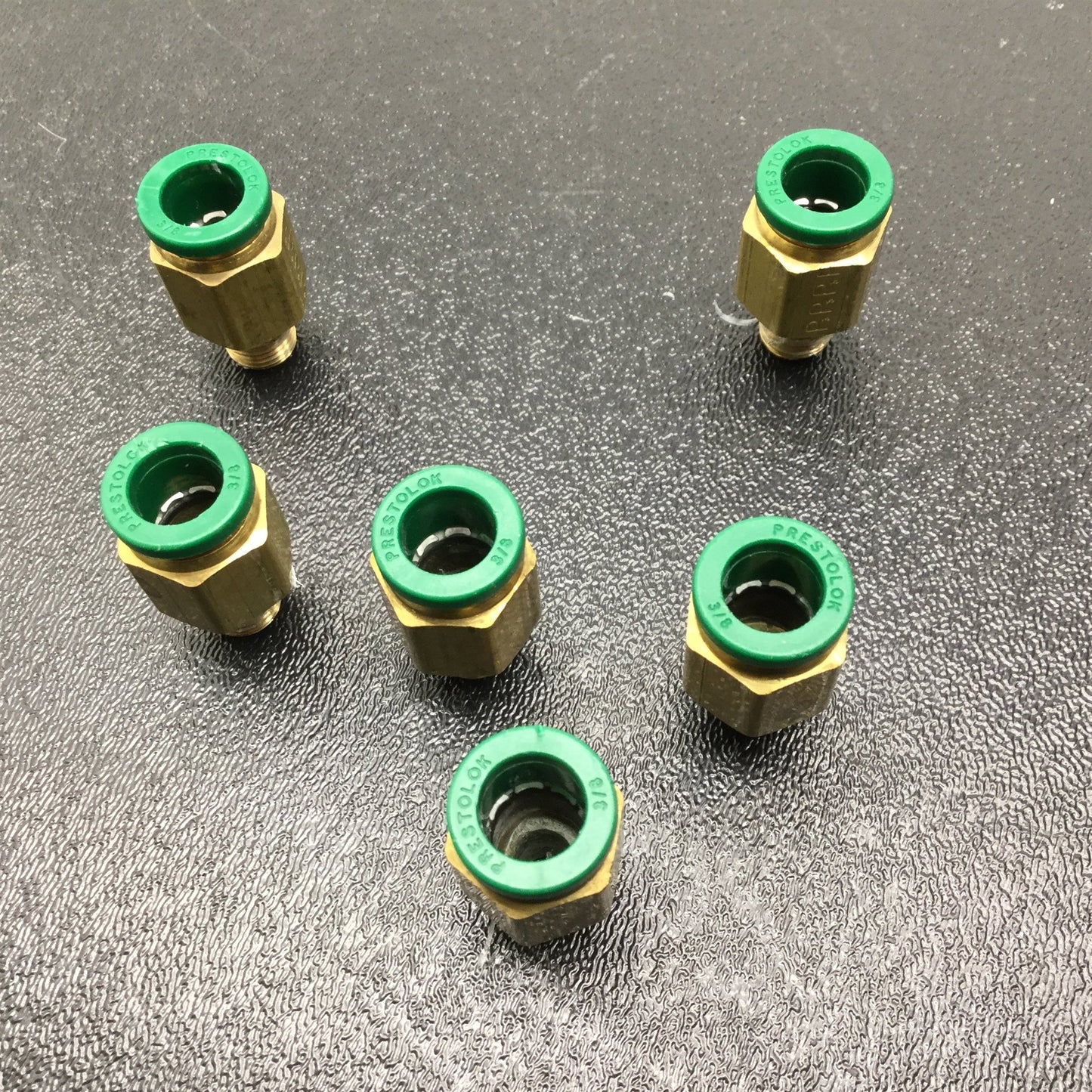 Used Lot of 6 Parker 3/8" Prestolok, 3/8" Female to 1/8" NPT Male