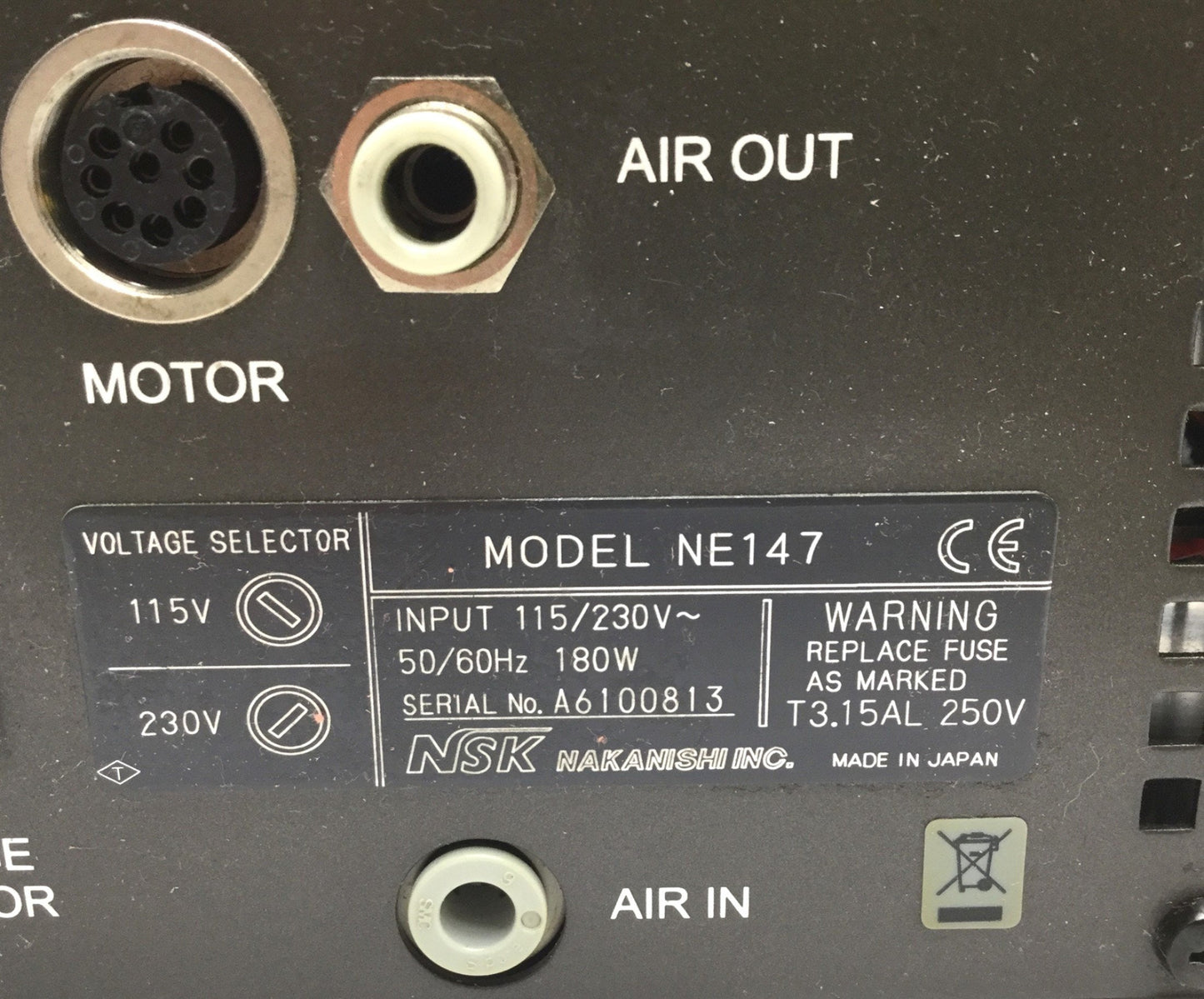 Used NSK NE147 Astro-E500Z Spindle Controller, Input: 115/230VAC, 50/60Hz, 180W