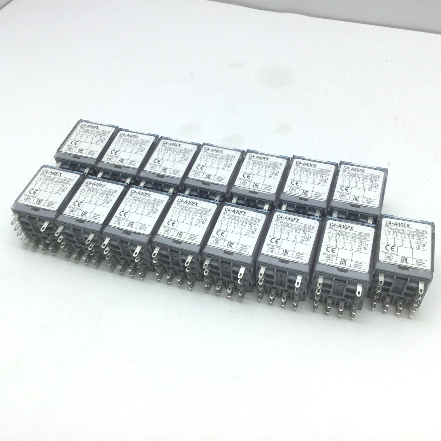 Used Lot of 15 Cromat Releco C4-A40FX Ice Cube Relay, 4 Contacts, 12 Pin, DC 1.4 W
