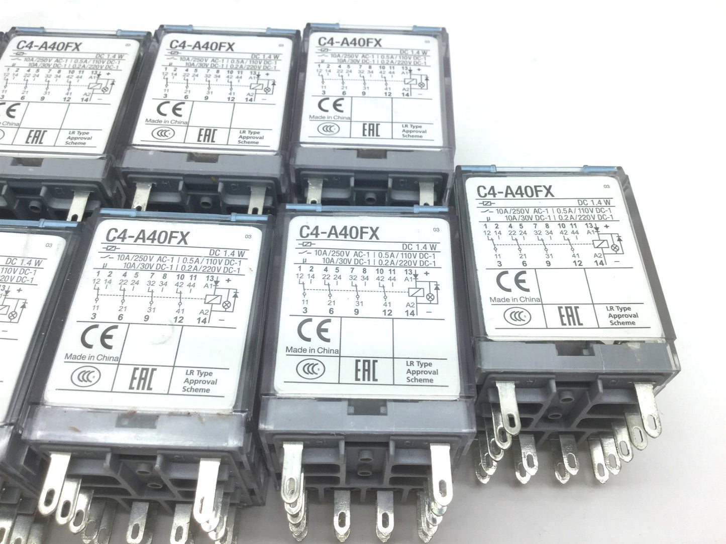 Used Lot of 15 Cromat Releco C4-A40FX Ice Cube Relay, 4 Contacts, 12 Pin, DC 1.4 W