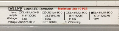 Used Dalume DLN31L15-3K-D Indoor Under Cabinet LED Strip, Voltage: 120VAC, 120cm