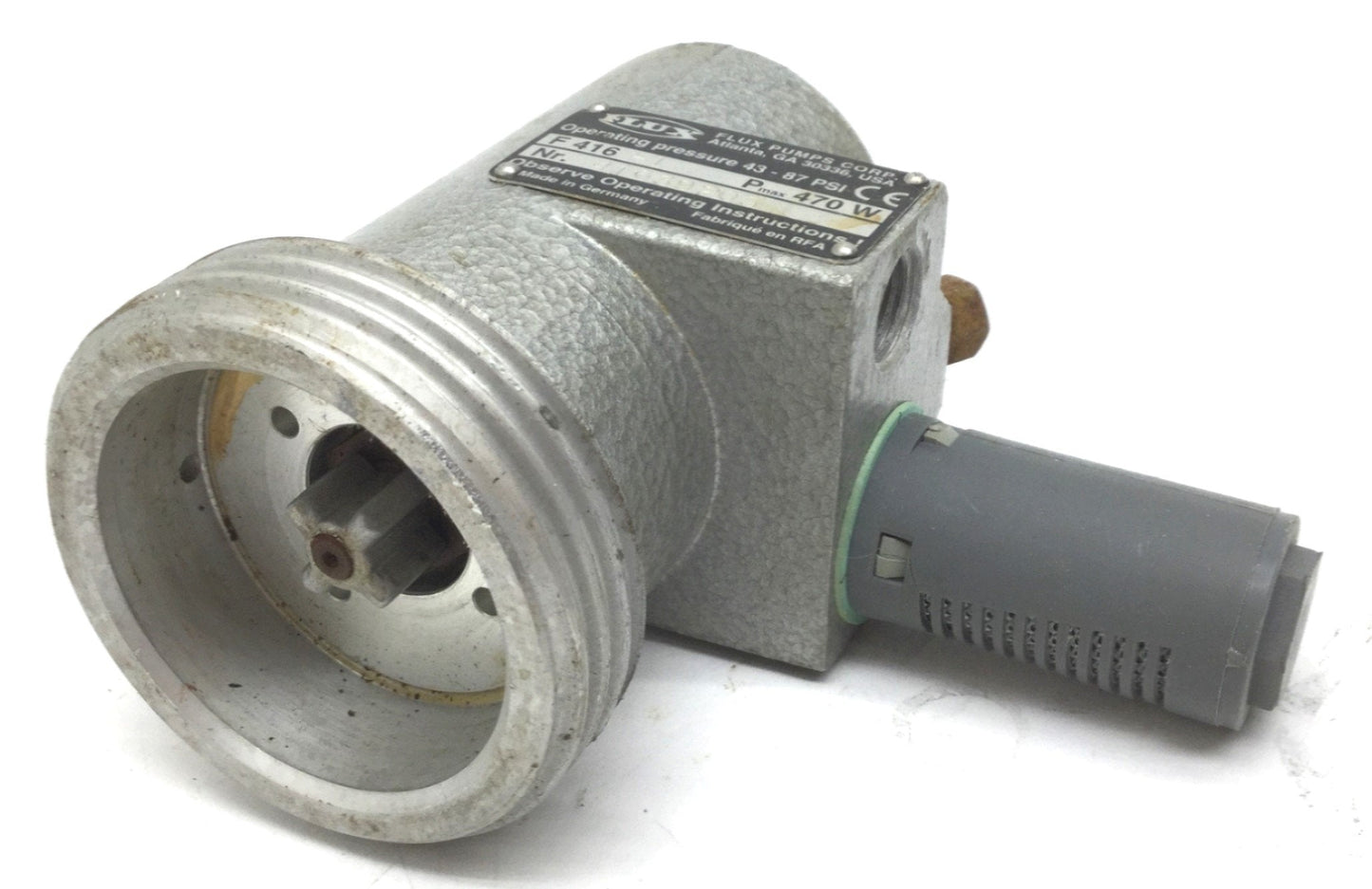 Used Flux Pumps F 416-1 Ex Explosion Proof Air Motor Operating Press: 43-87 PSI, 470W
